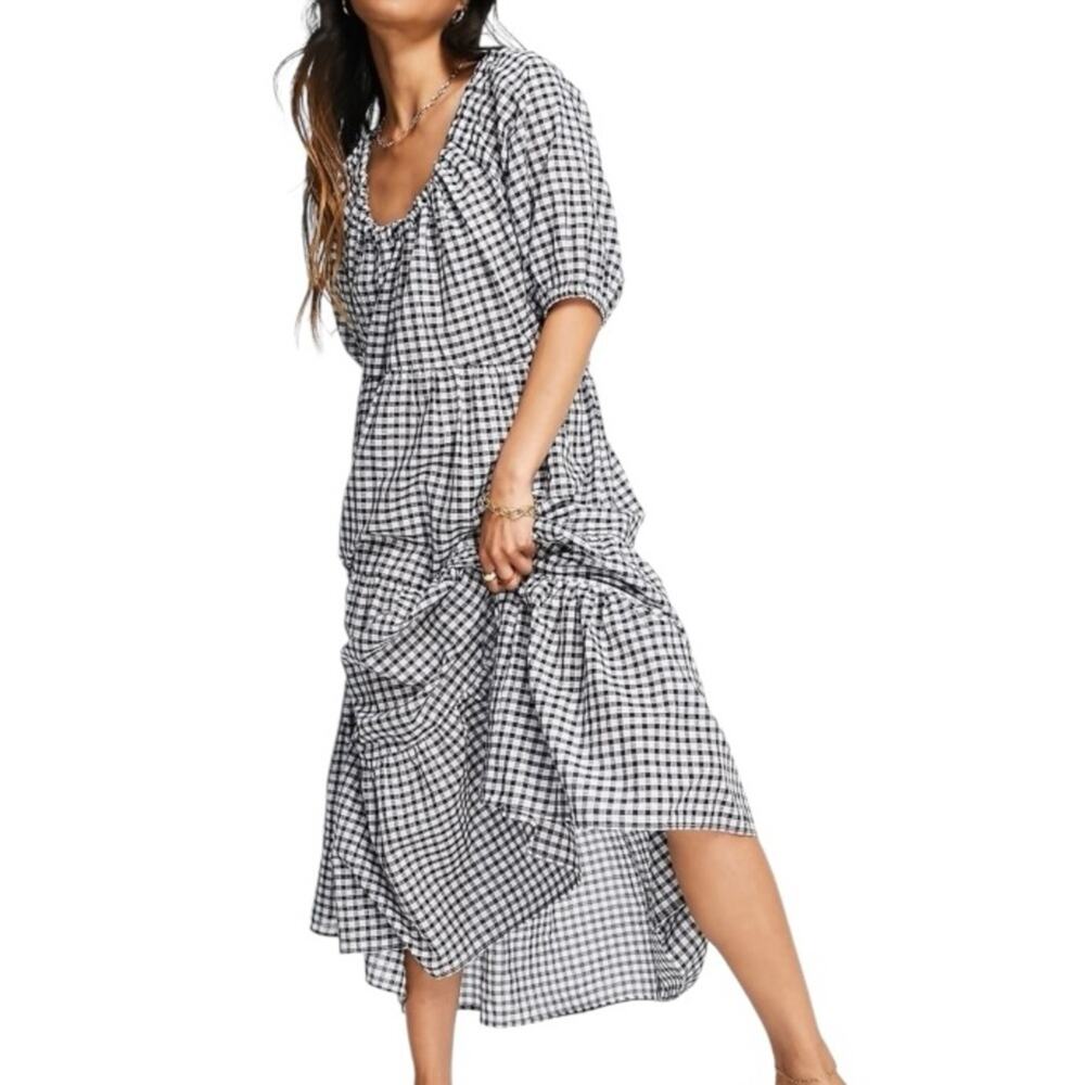 MNG Checkered Midi Dress 2 | Coastal Cowgirl Prairie Western Cottagecore